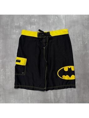 Y2K Black DC Comics Batman Grunge Baggy Board Shorts